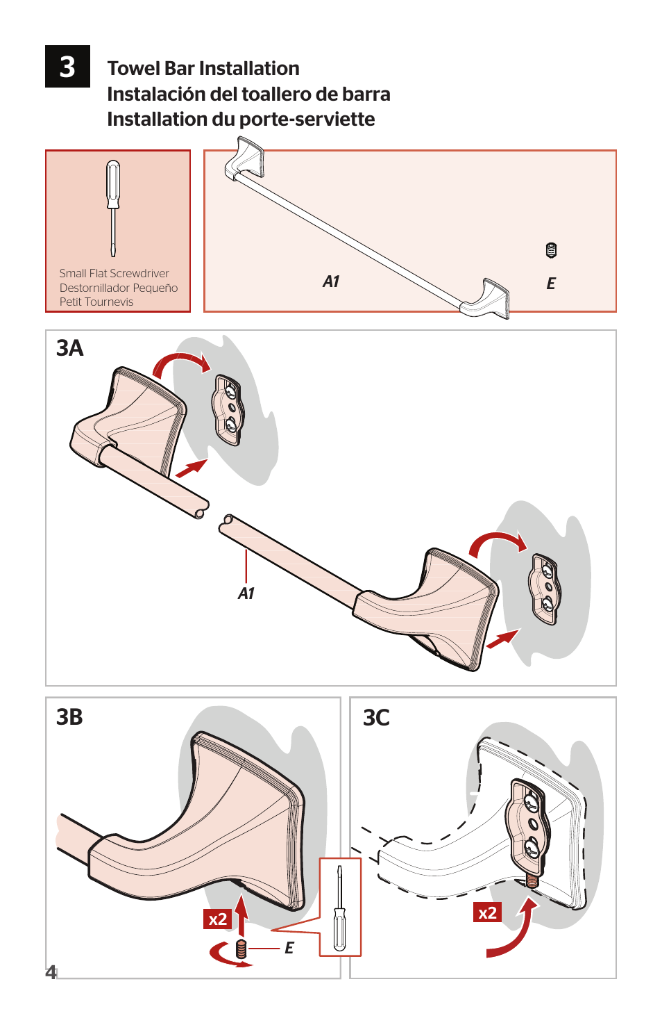 3a 3c 3b | Pfister BTB-SL2K User Manual | Page 4 / 6