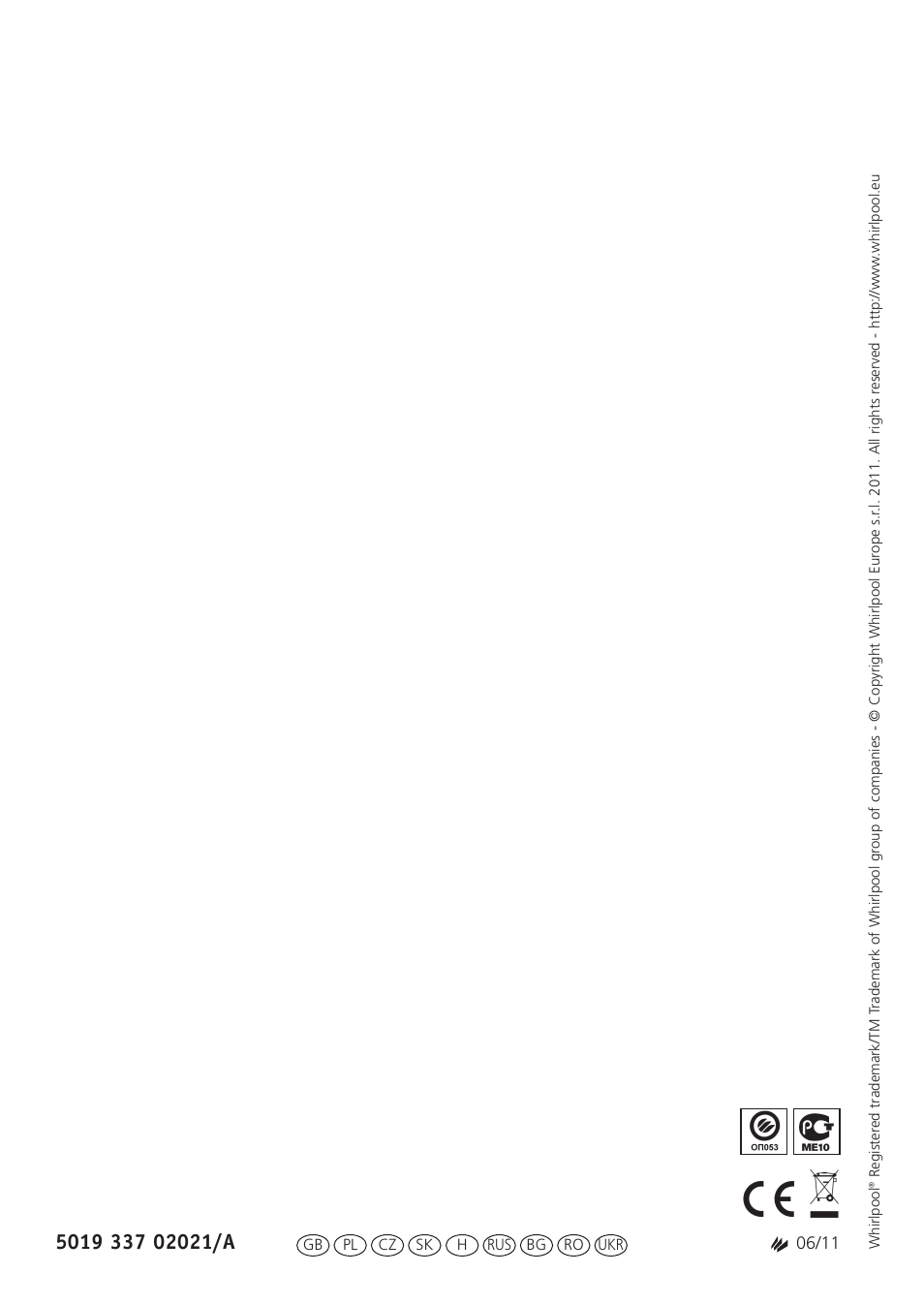 Whirlpool ARG340A+ User Manual | Page 60 / 60