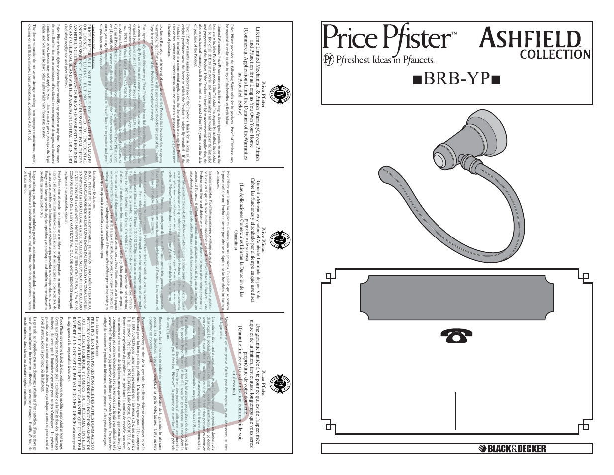 Pfister BRB-YP0Y User Manual | 2 pages