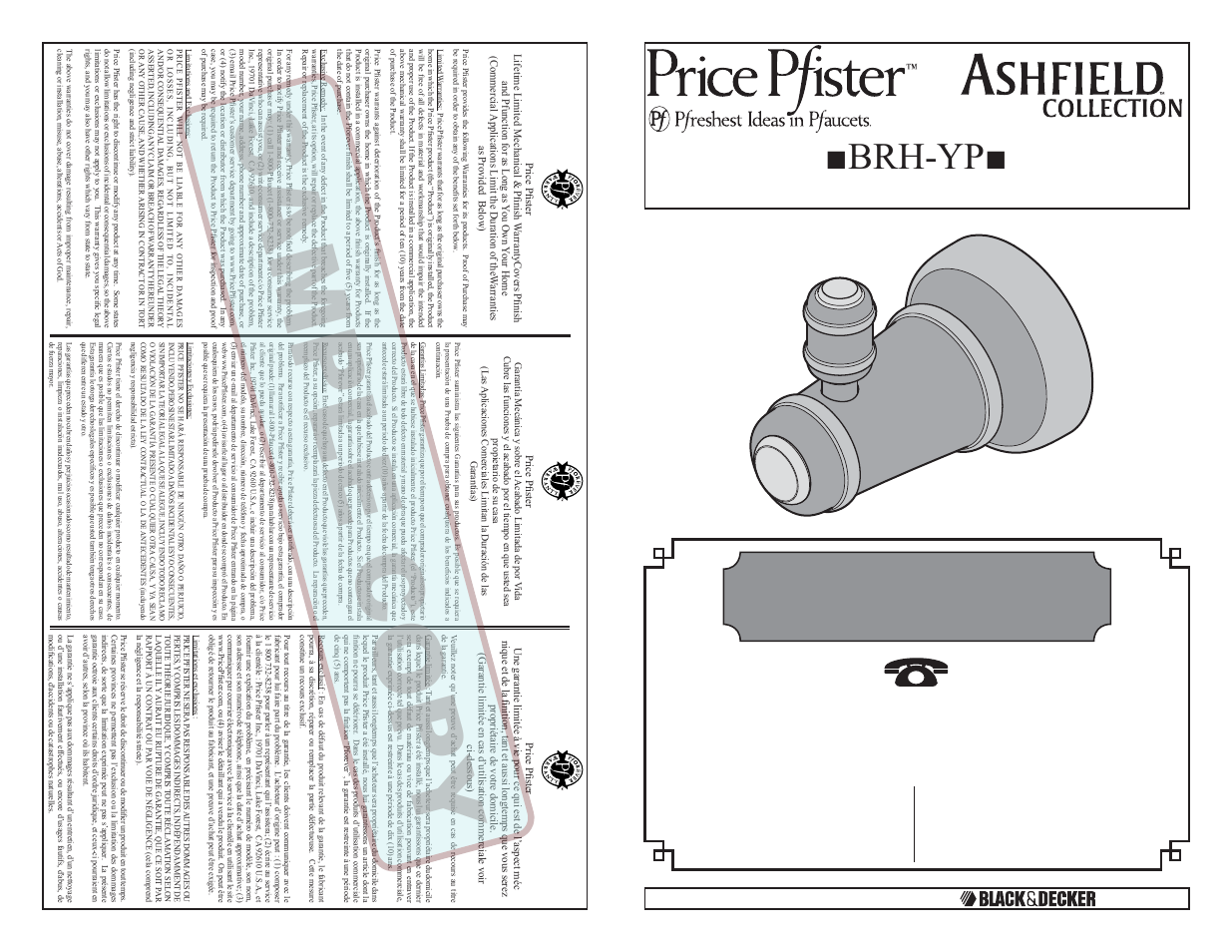 Pfister BRH-YP0Y User Manual | 2 pages