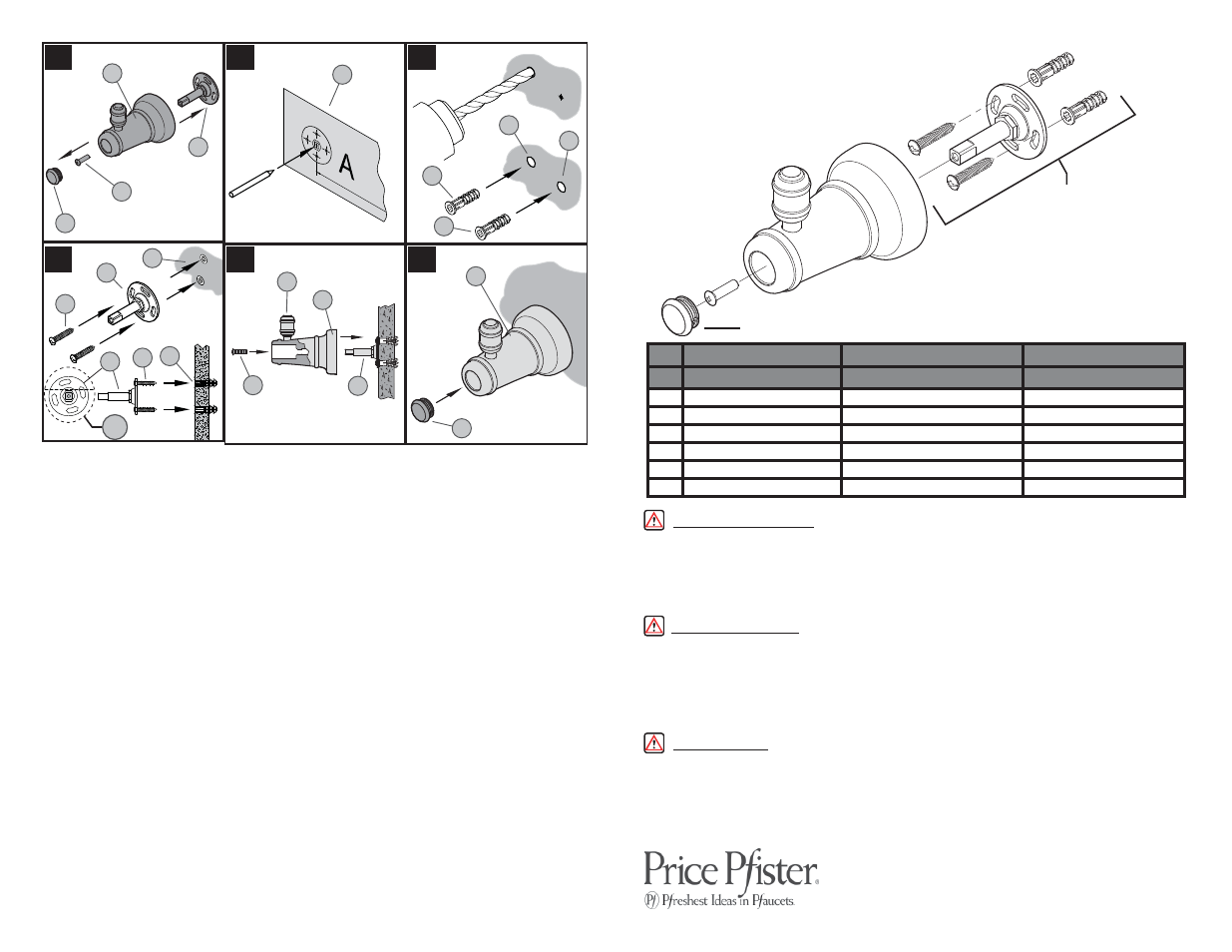 Brh-yp series | Pfister BRH-YP0Y User Manual | Page 2 / 2