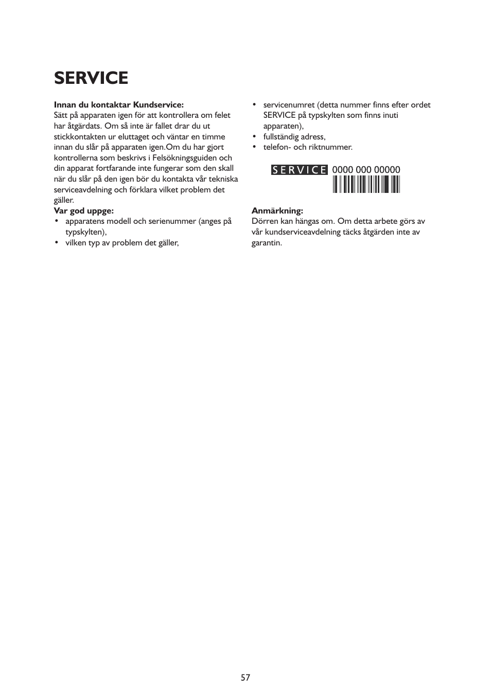 Service | Whirlpool ARG341A+ User Manual | Page 57 / 84