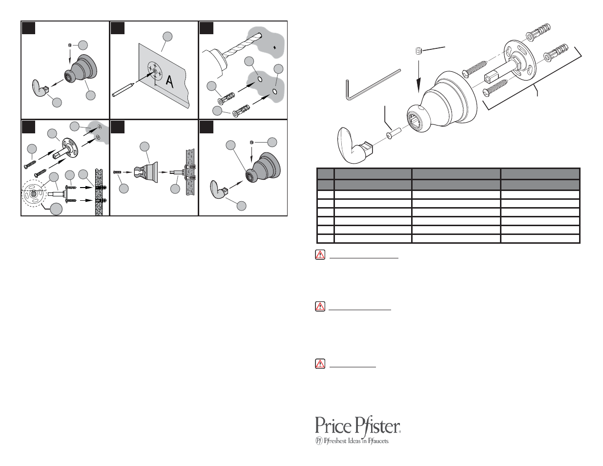 Brh-cb series | Pfister BRH-CB0K User Manual | Page 2 / 2