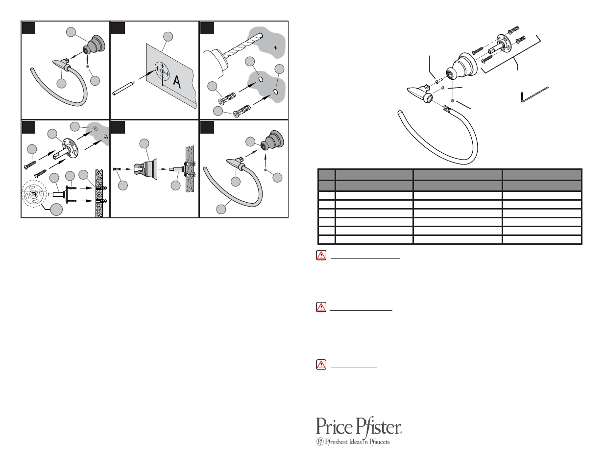 Brb-cb series | Pfister BRB-CB0K User Manual | Page 2 / 2