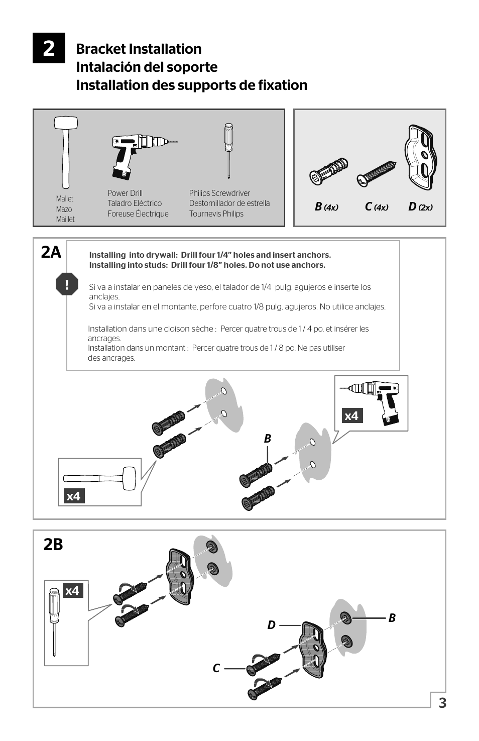 2a 2b | Pfister BTB-NC2C User Manual | Page 3 / 6