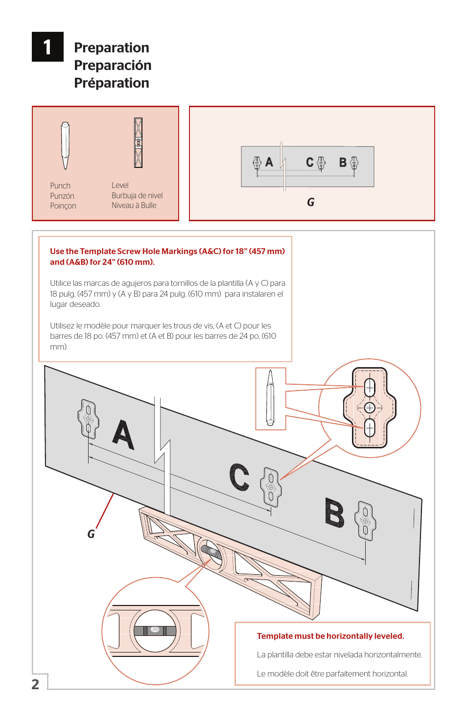 Preparation preparación préparation | Pfister BTB-FE1K User Manual | Page 2 / 6