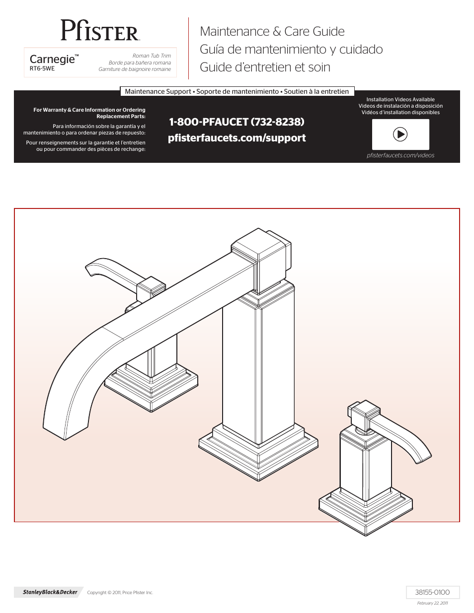 Pfister RT6-5WEK User Manual | 4 pages