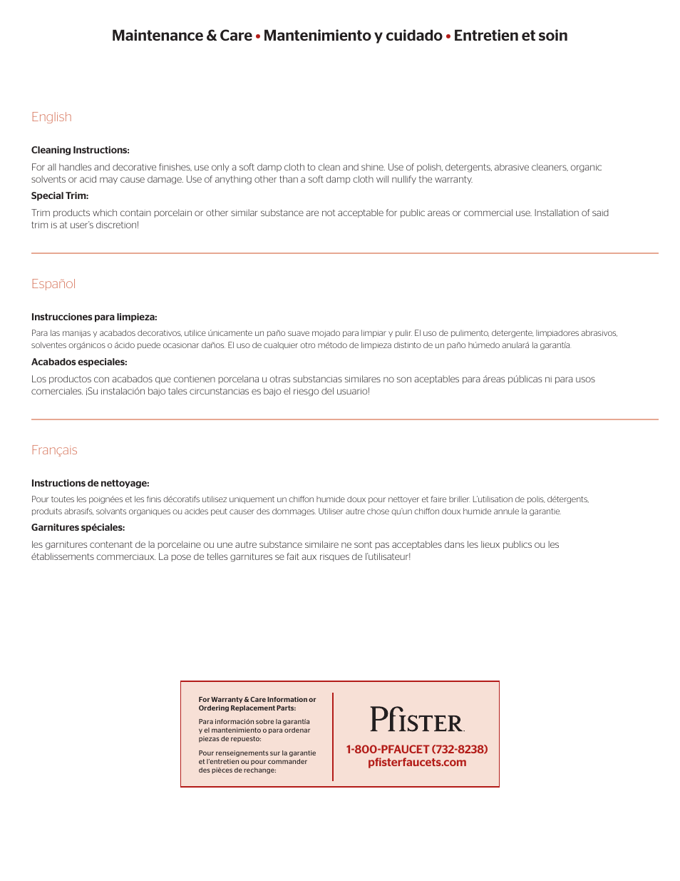 Pfister RT6-5WEK User Manual | Page 3 / 4