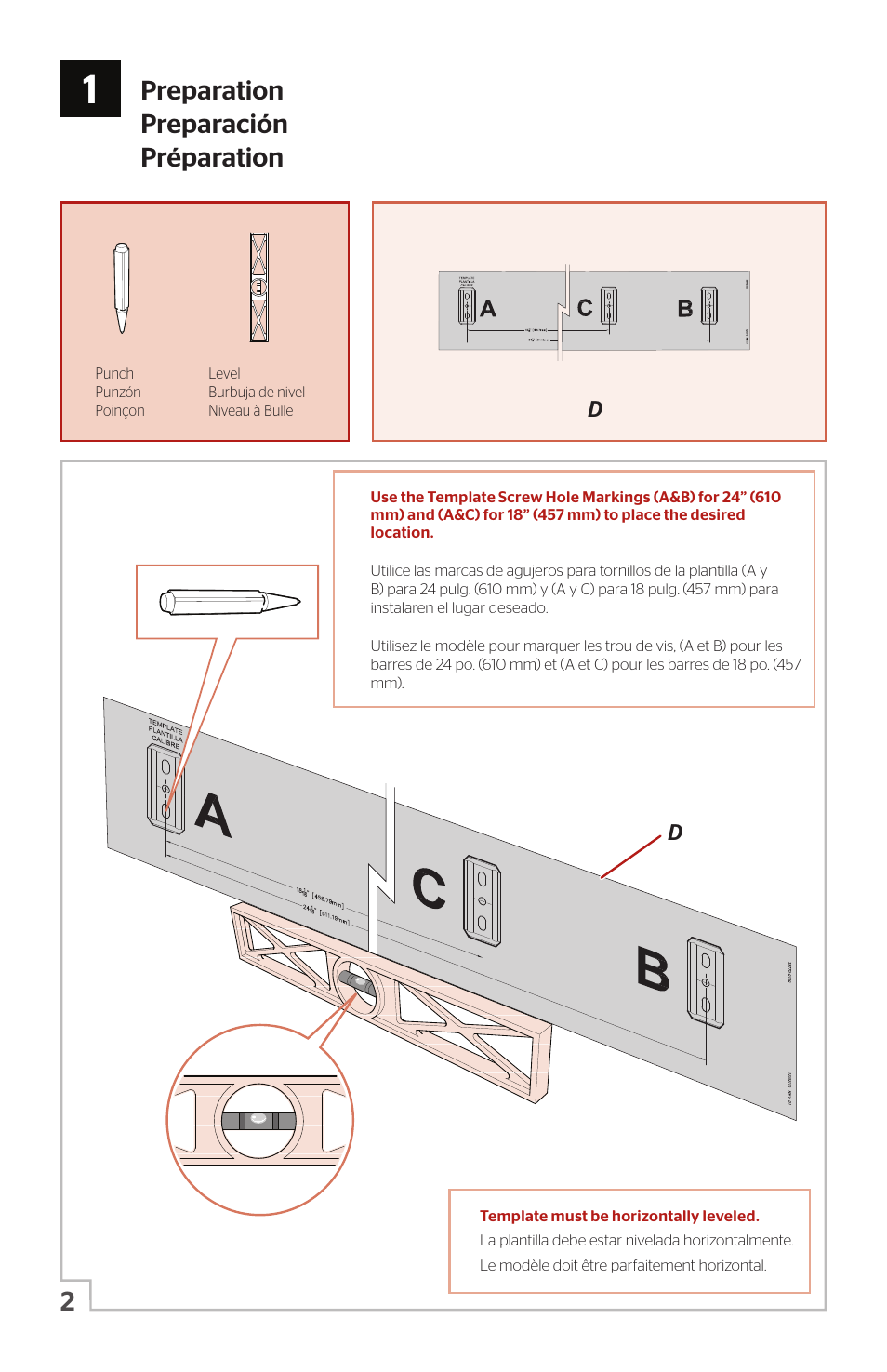 Preparation preparación préparation | Pfister BTB-WE1K User Manual | Page 2 / 6