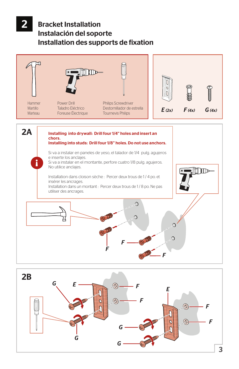 2a 2b | Pfister BTB-WE1K User Manual | Page 3 / 6