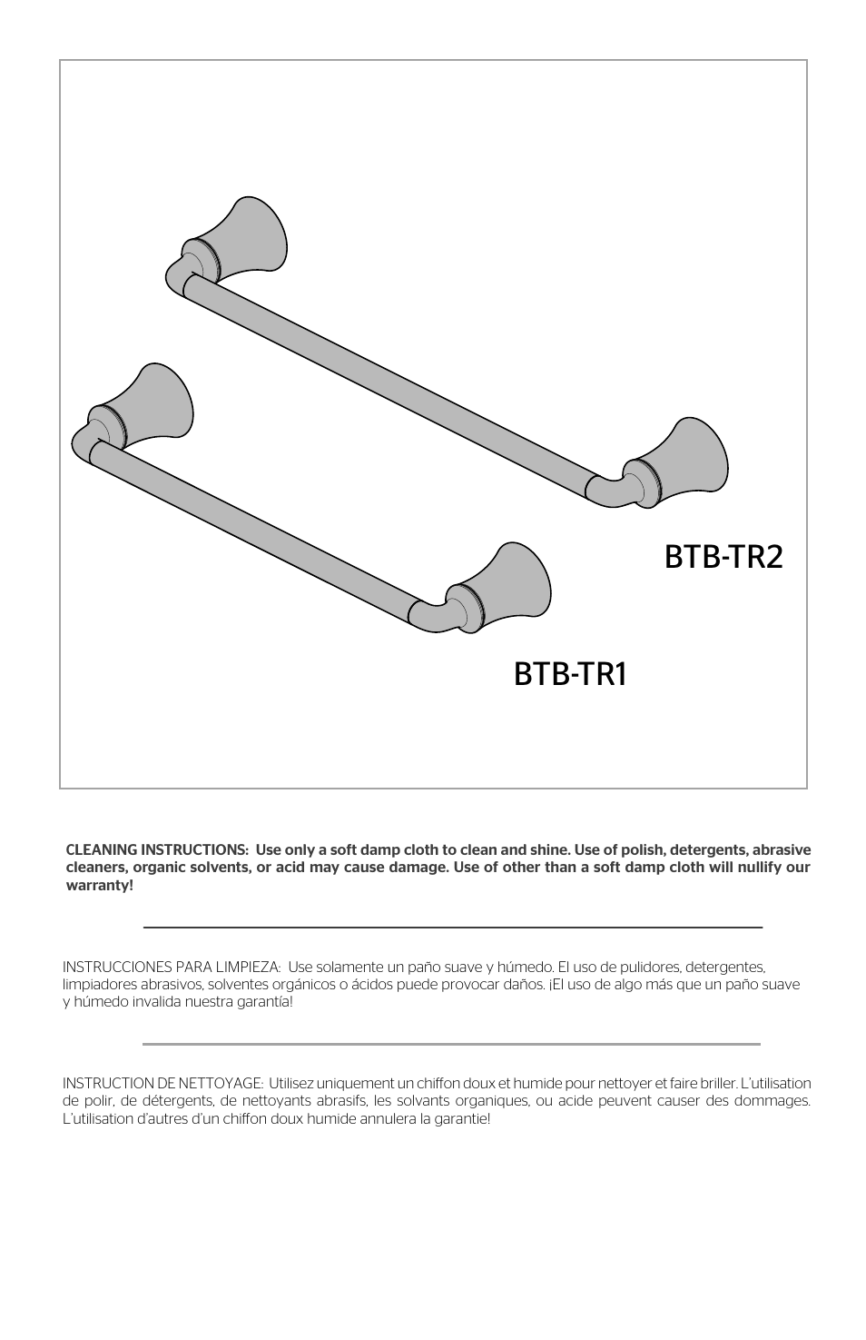 Btb-tr2 btb-tr1 | Pfister BTB-TR2K User Manual | Page 5 / 6