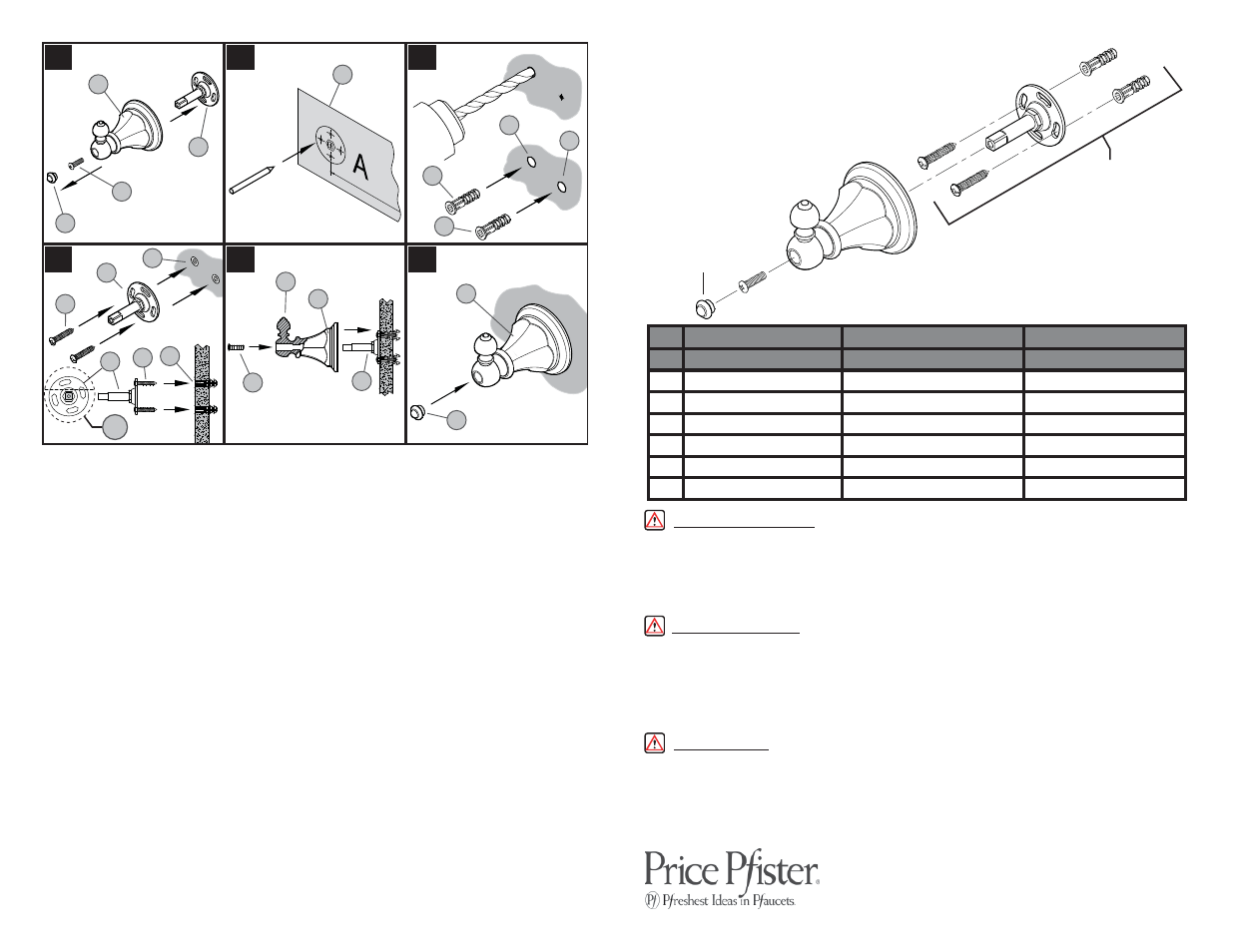 Brh-e series | Pfister BRH-E0KK User Manual | Page 2 / 2