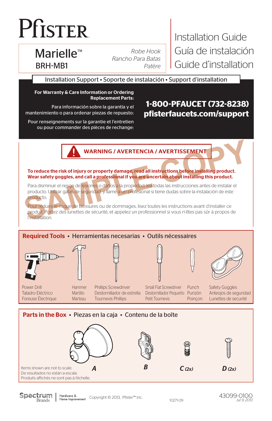 Pfister BRH-MB1K User Manual | 4 pages