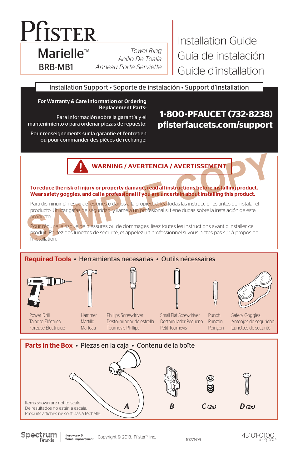 Pfister BRB-MB1K User Manual | 4 pages