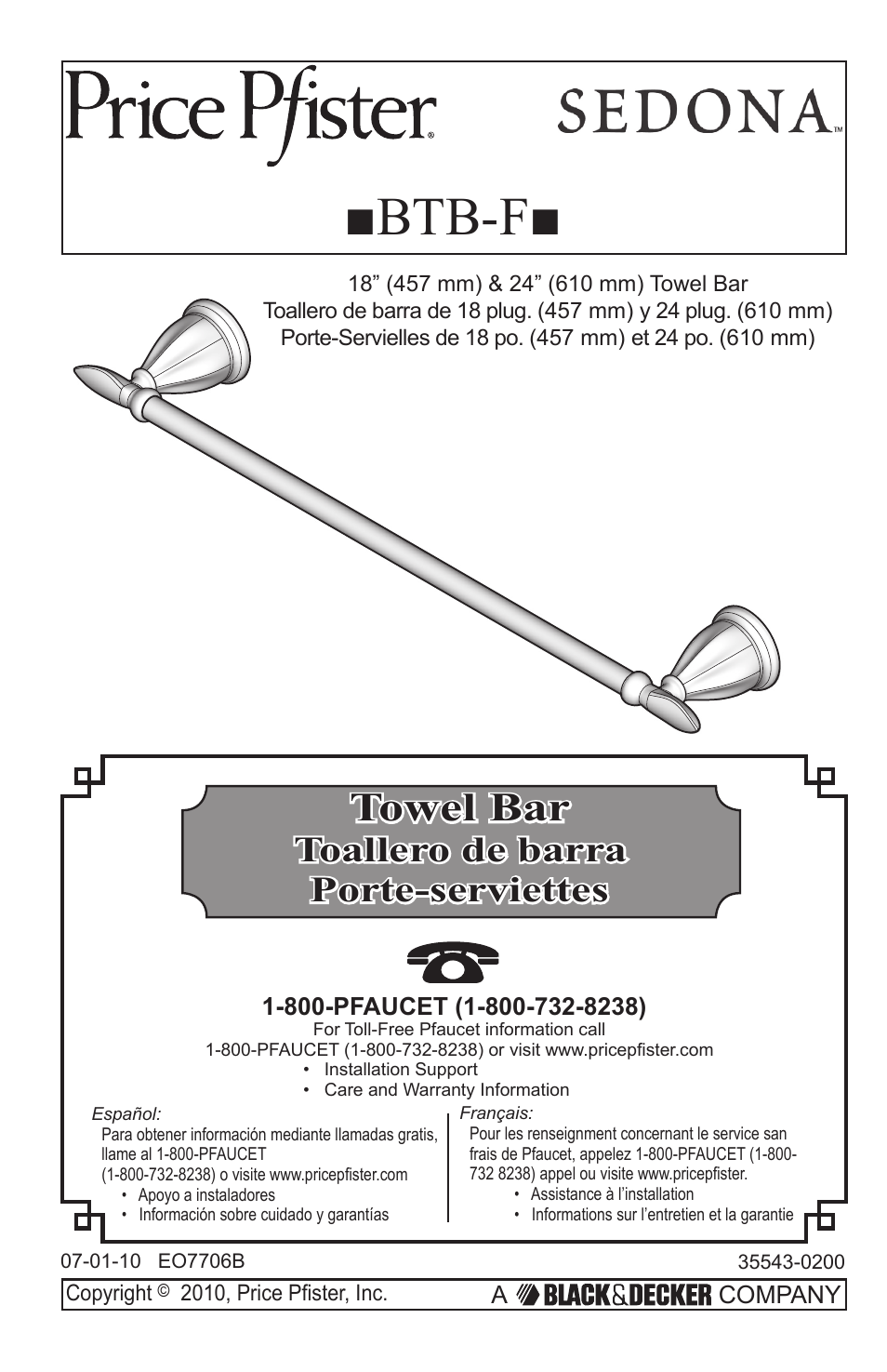 Pfister BTB-F2KK User Manual | 6 pages