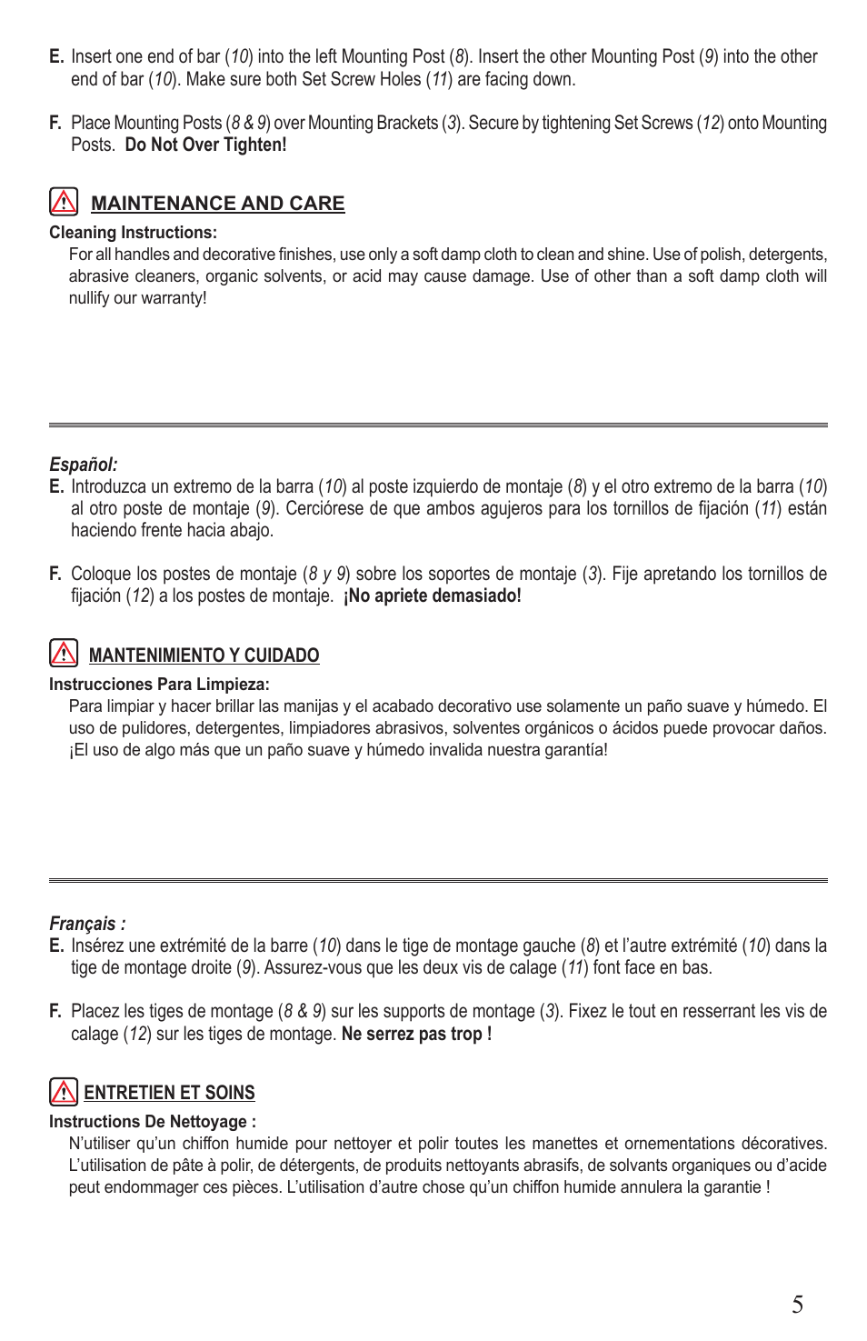 Pfister BTB-F2KK User Manual | Page 5 / 6