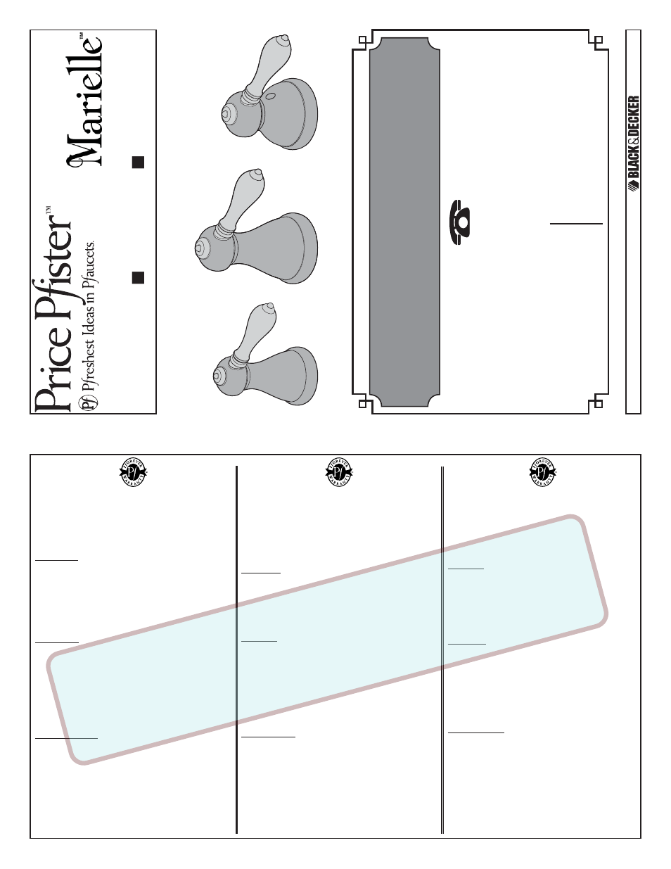 Pfister HHL-M0BK User Manual | 2 pages