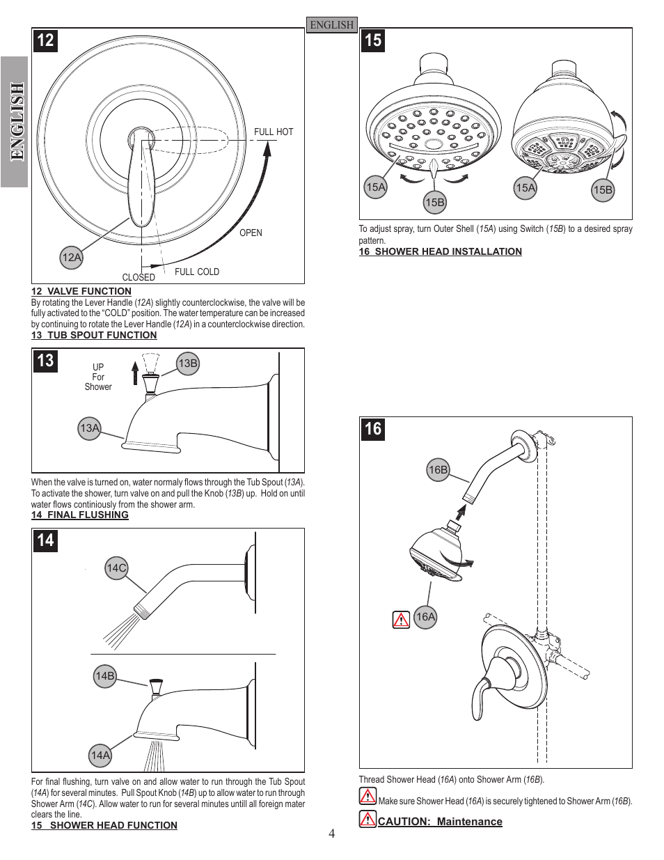 English | Pfister 0X9-110A User Manual | Page 4 / 14