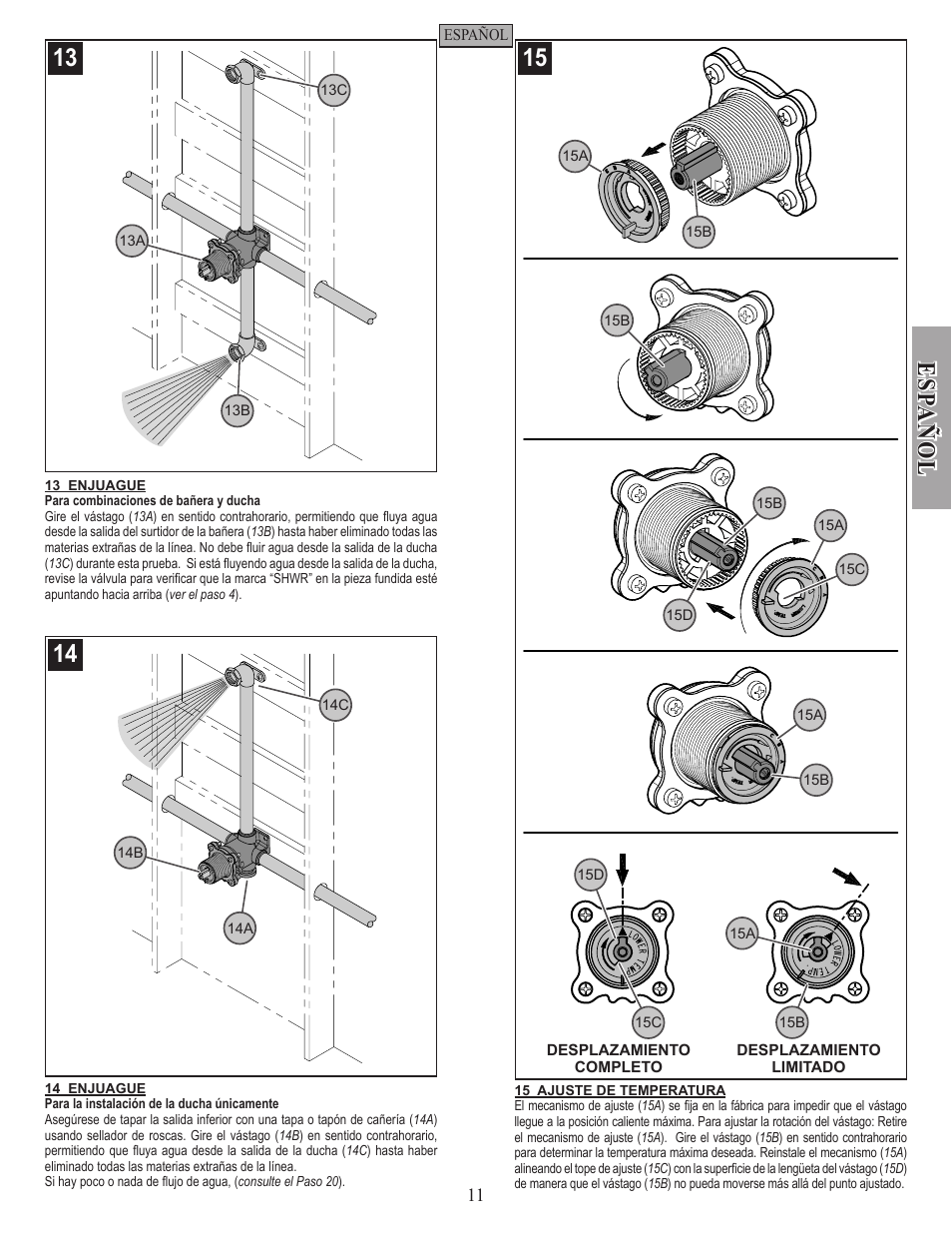 Esp a ñ ol | Pfister 0X8-310A User Manual | Page 11 / 20