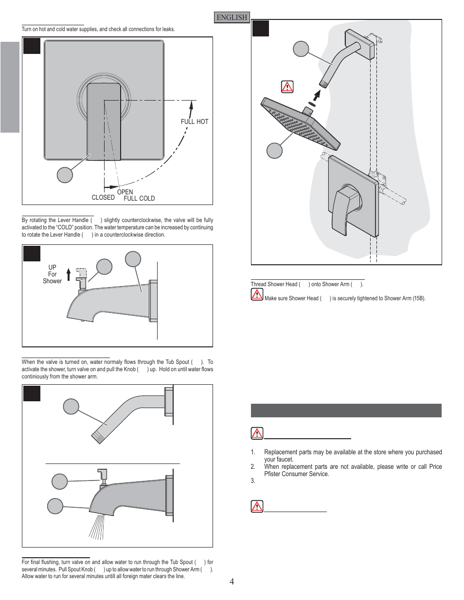 En g l is h english, Maintenance & care | Pfister R89-8DFK User Manual | Page 4 / 14