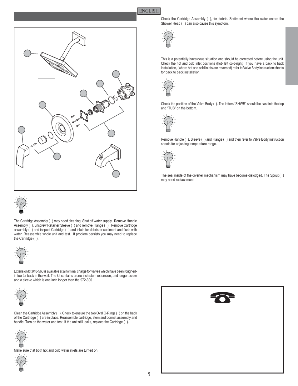 En g l is h english, Trouble shooting tips | Pfister R89-8DFK User Manual | Page 5 / 14