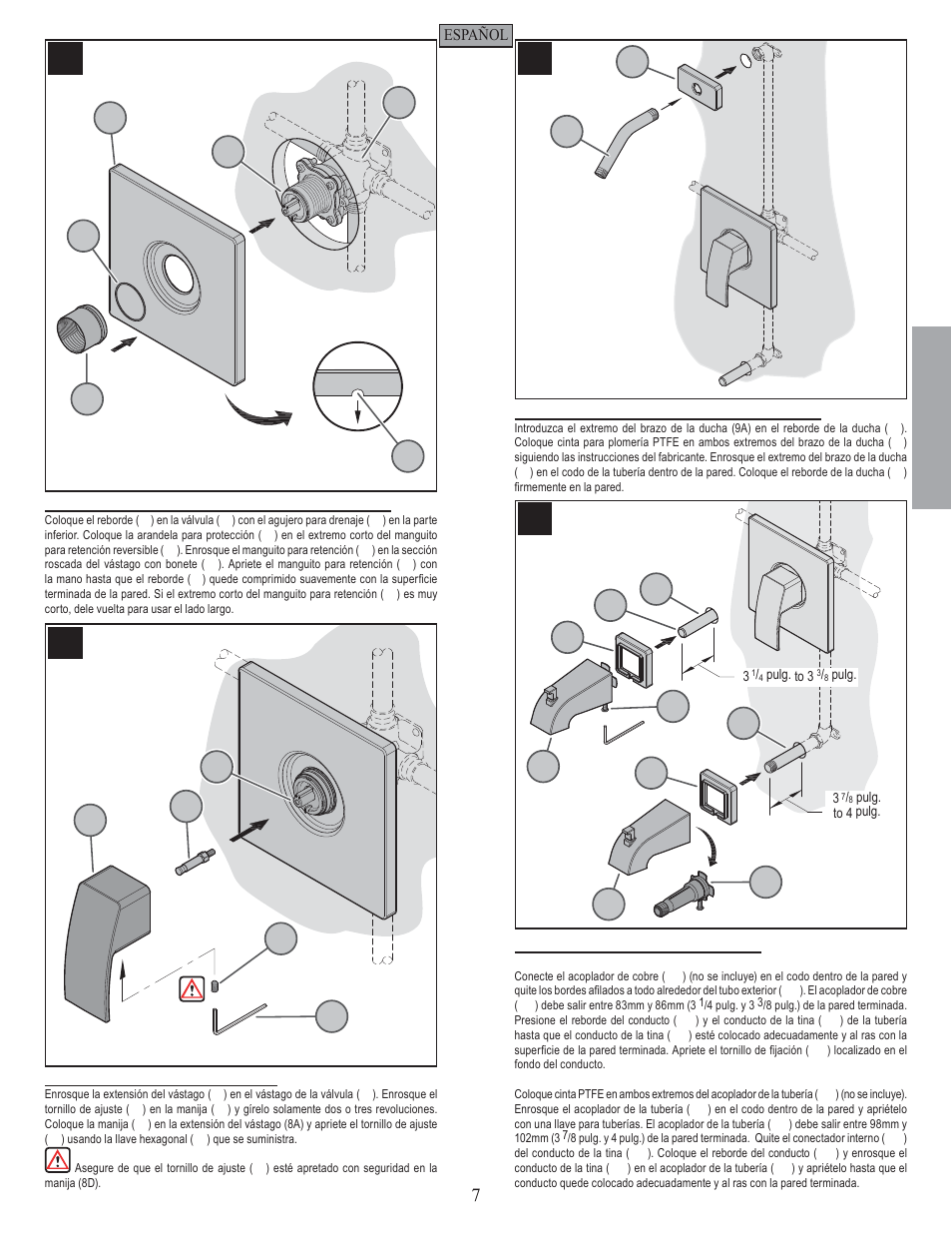 Es p a esp a ññ o l ol | Pfister R89-8DFK User Manual | Page 7 / 14