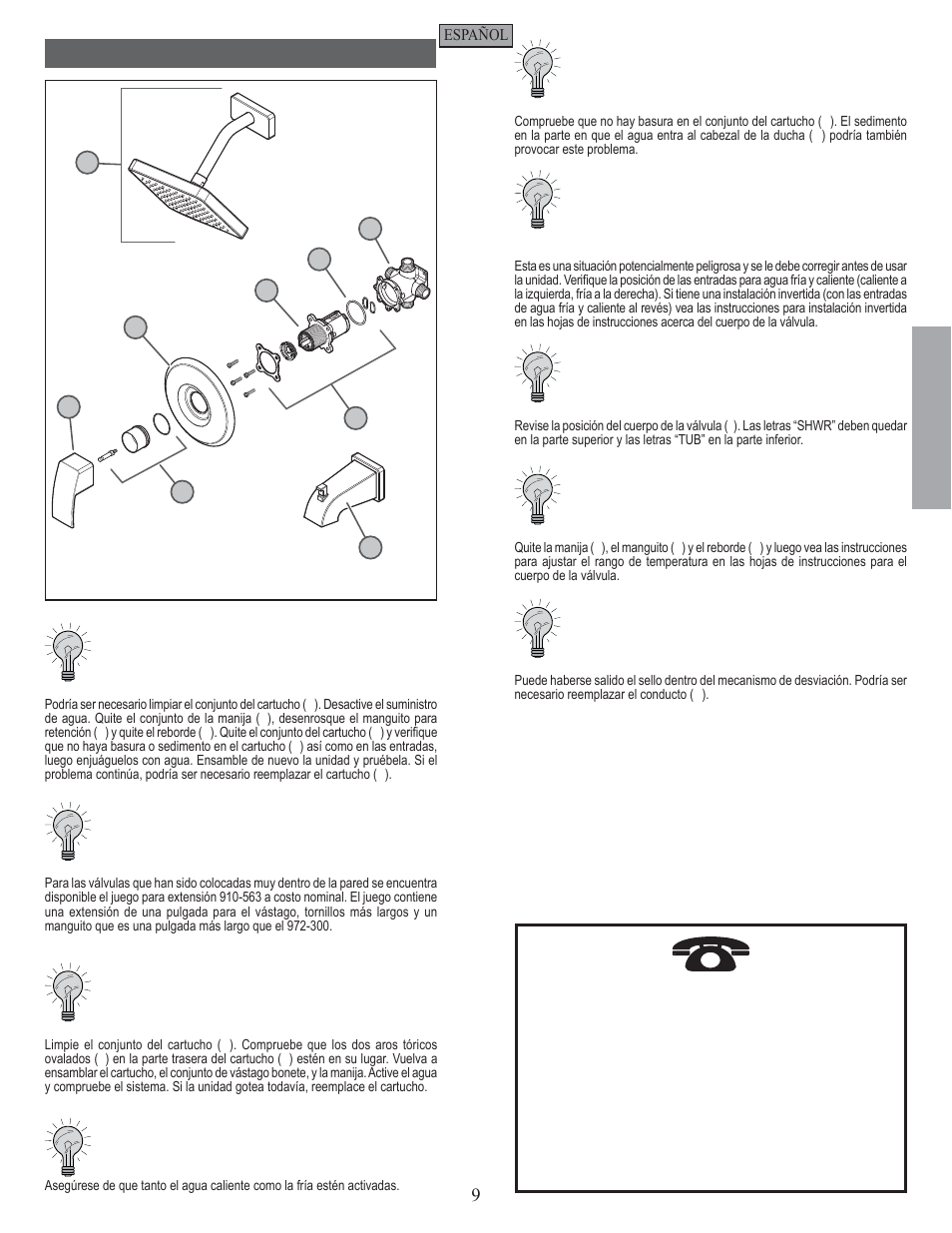 Es p a esp a ññ o l ol, Consejos para la solución de problemas | Pfister R89-8DFK User Manual | Page 9 / 14