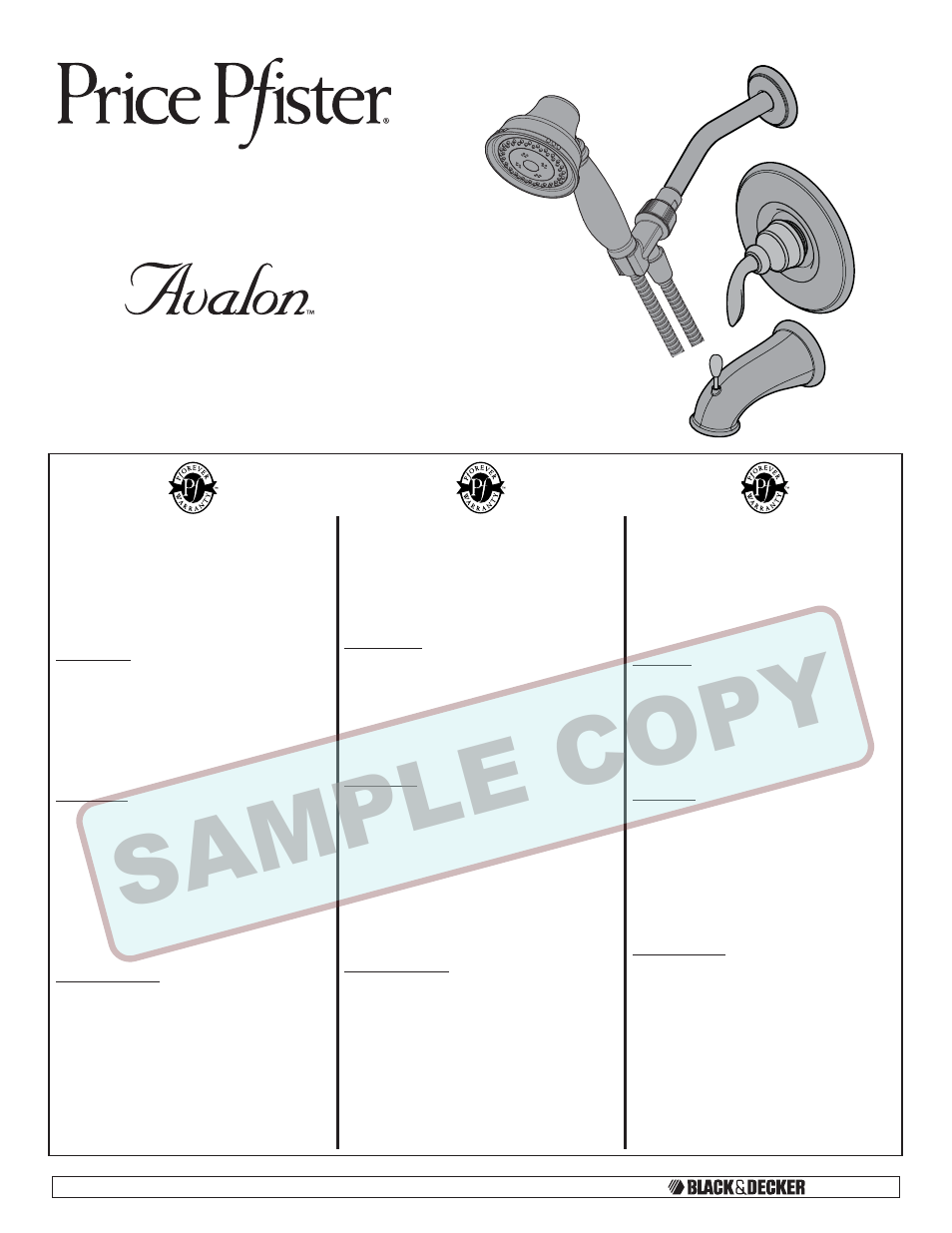 Pfister R89-7CBY User Manual | 14 pages