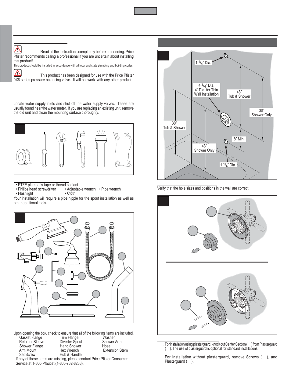En g l is h english, Installation steps | Pfister R89-7CBY User Manual | Page 2 / 14