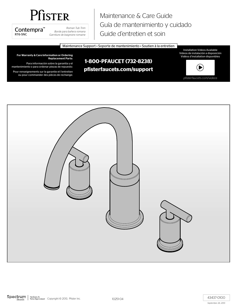 Pfister RT6-5NCC User Manual | 4 pages