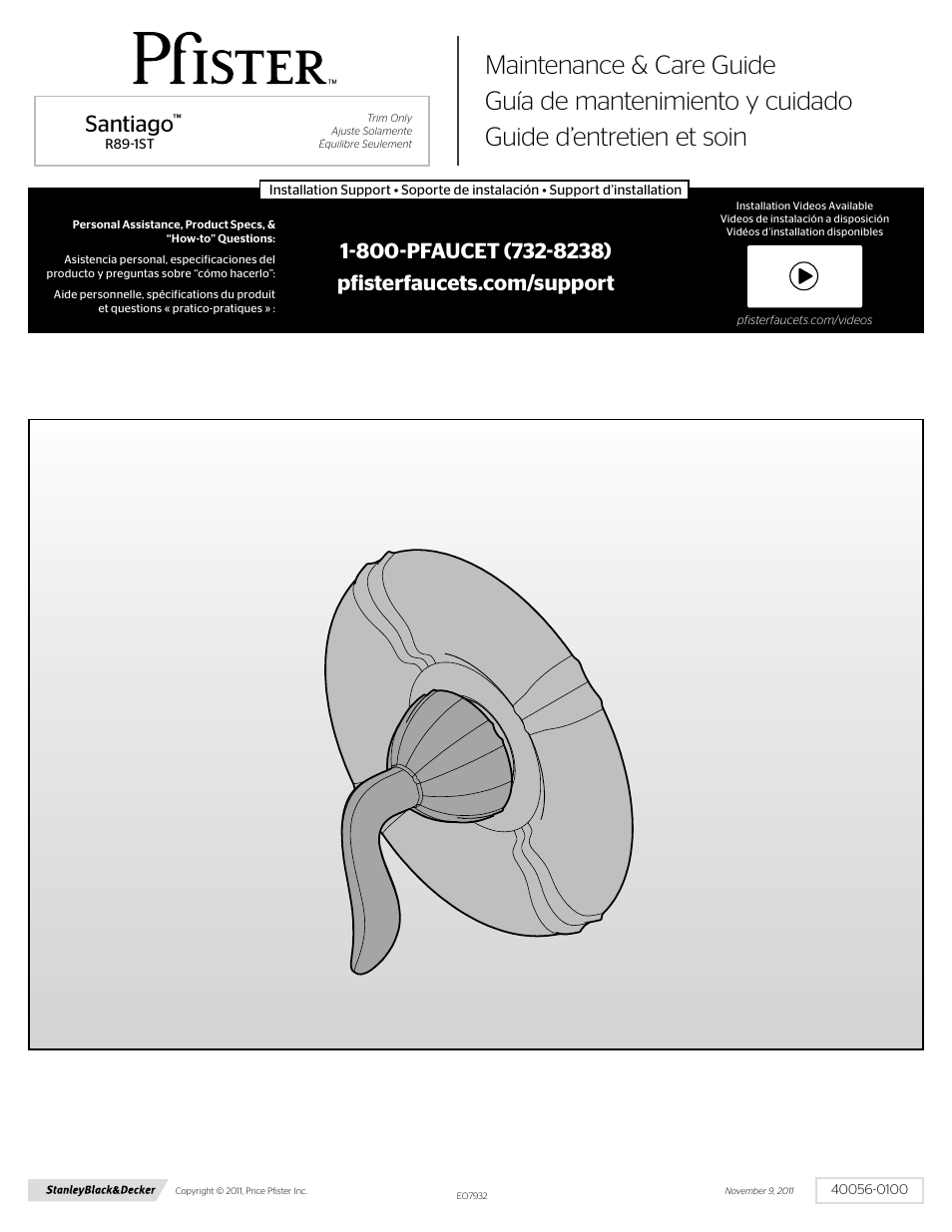 Pfister R89-1STK User Manual | 4 pages