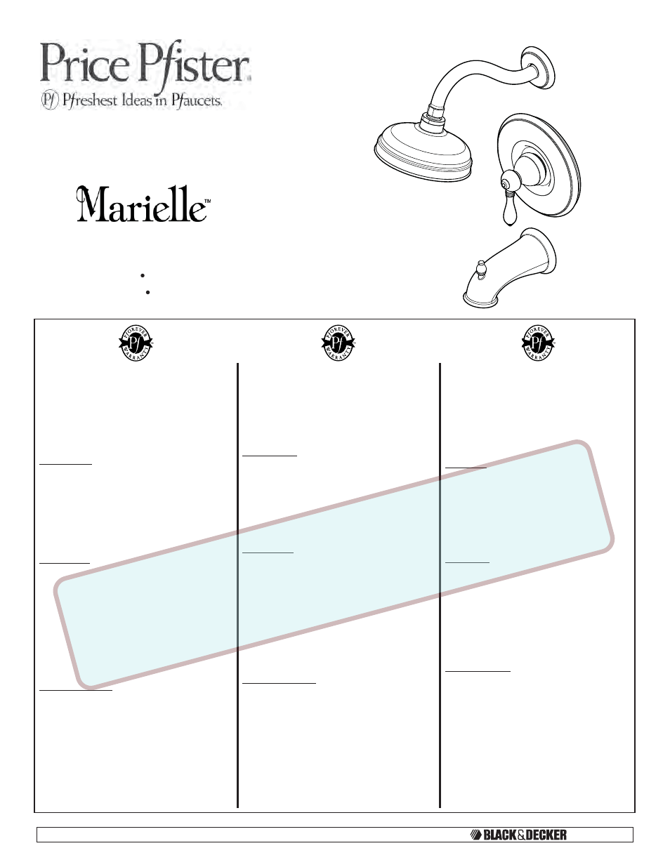 Pfister R89-8MBY User Manual | 14 pages