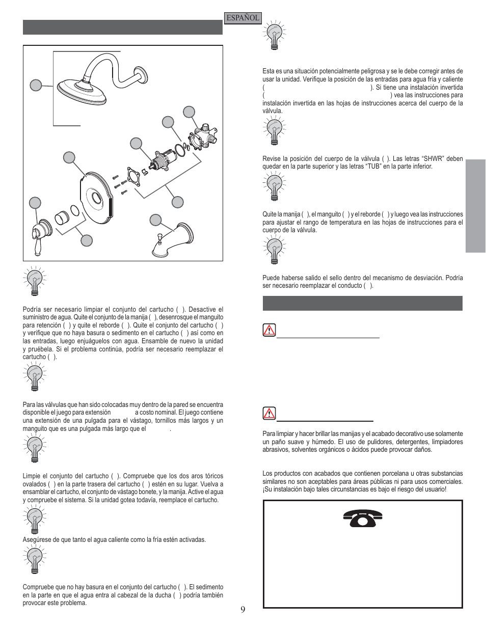 Es p a esp a ññ o l ol | Pfister 808-TMKK User Manual | Page 9 / 14