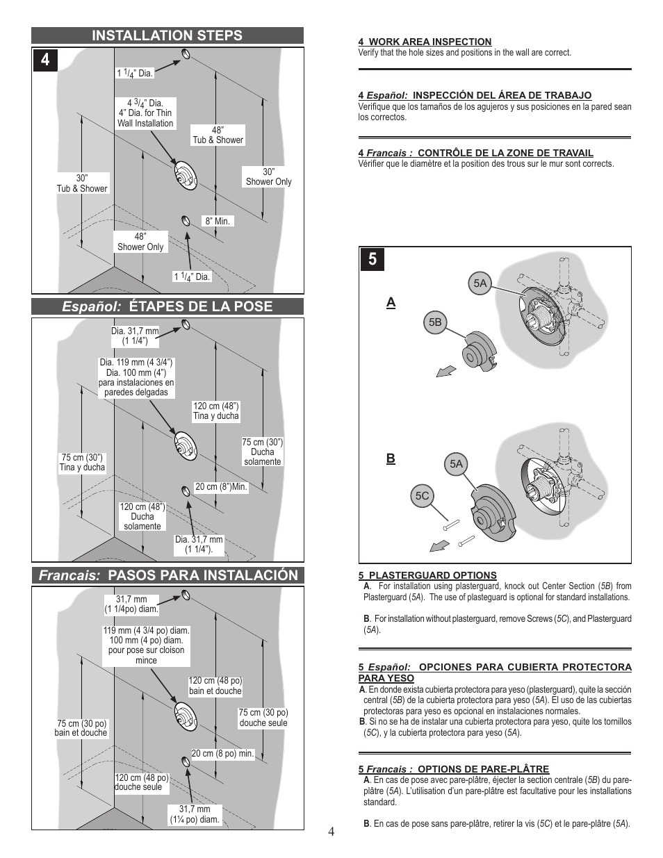 Installation steps | Pfister R89-020K User Manual | Page 4 / 8