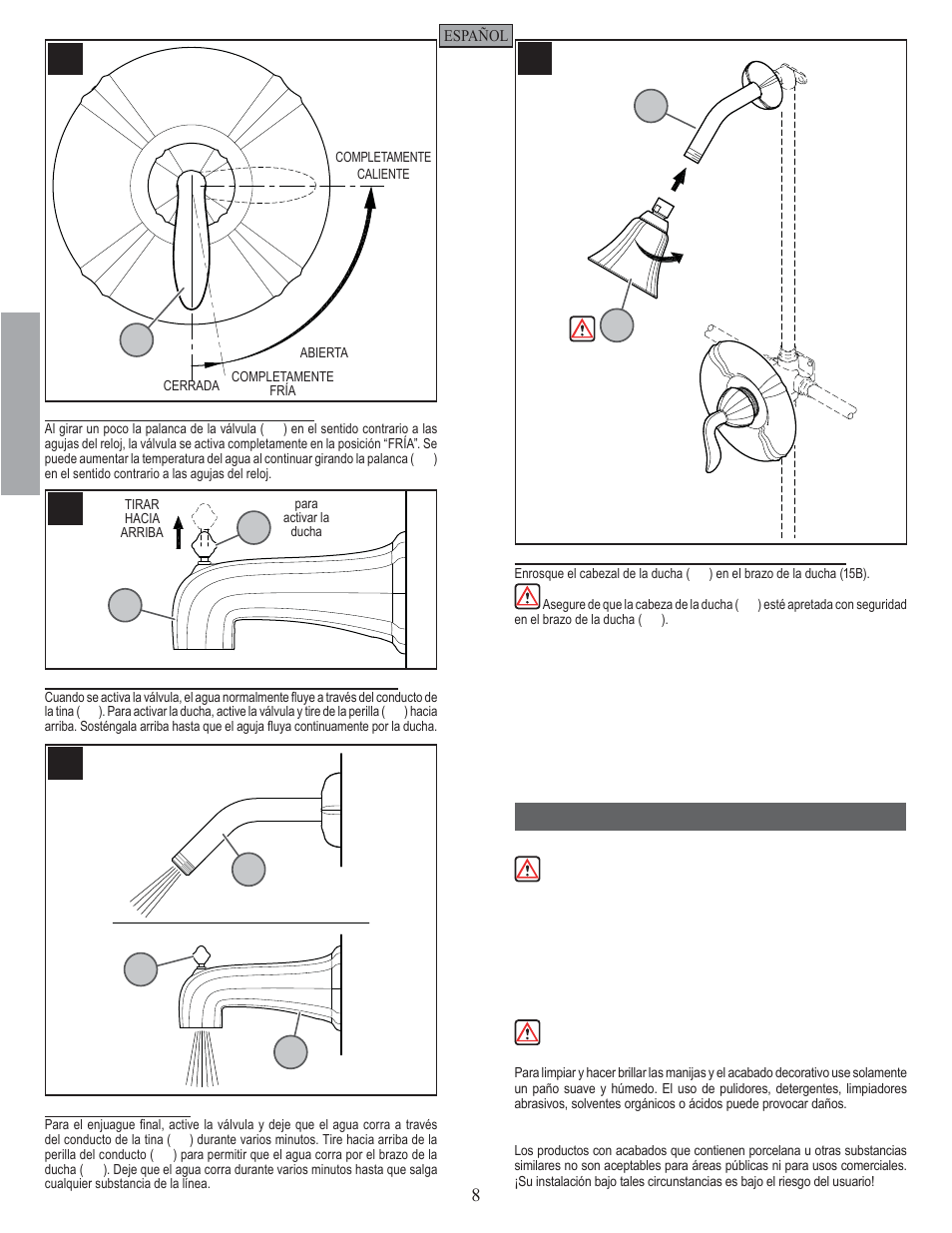 Es p a esp a ññ o l ol, Cuidado y mantenimiento | Pfister 808-ST0K User Manual | Page 8 / 14