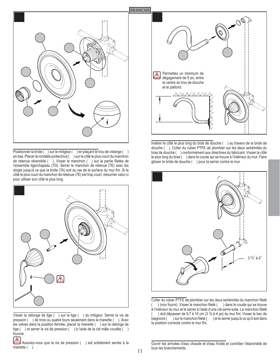 Fr a n fran çç a is ais | Pfister 808-LT0K User Manual | Page 11 / 14