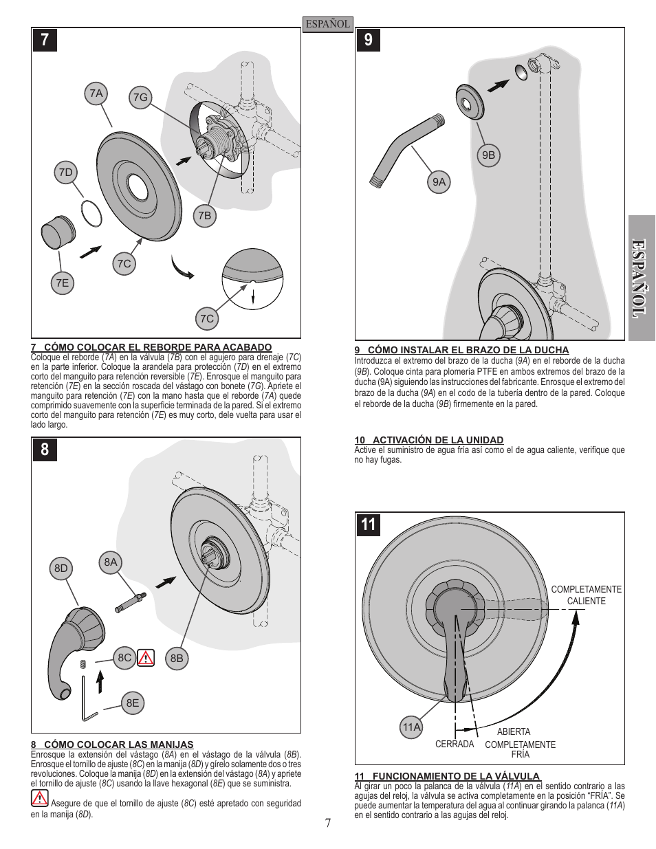 Esp a ñ ol | Pfister 8P5-DY00 User Manual | Page 7 / 14