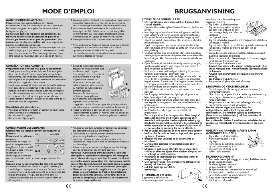 Mode d’emploi, Brugsanvisning | Whirlpool AFG070AP User Manual | Page 14 / 22