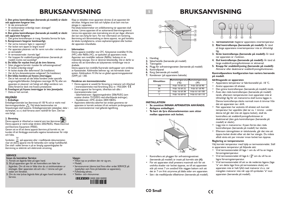 Bruksanvisning, Co small | Whirlpool AFG070AP User Manual | Page 21 / 22