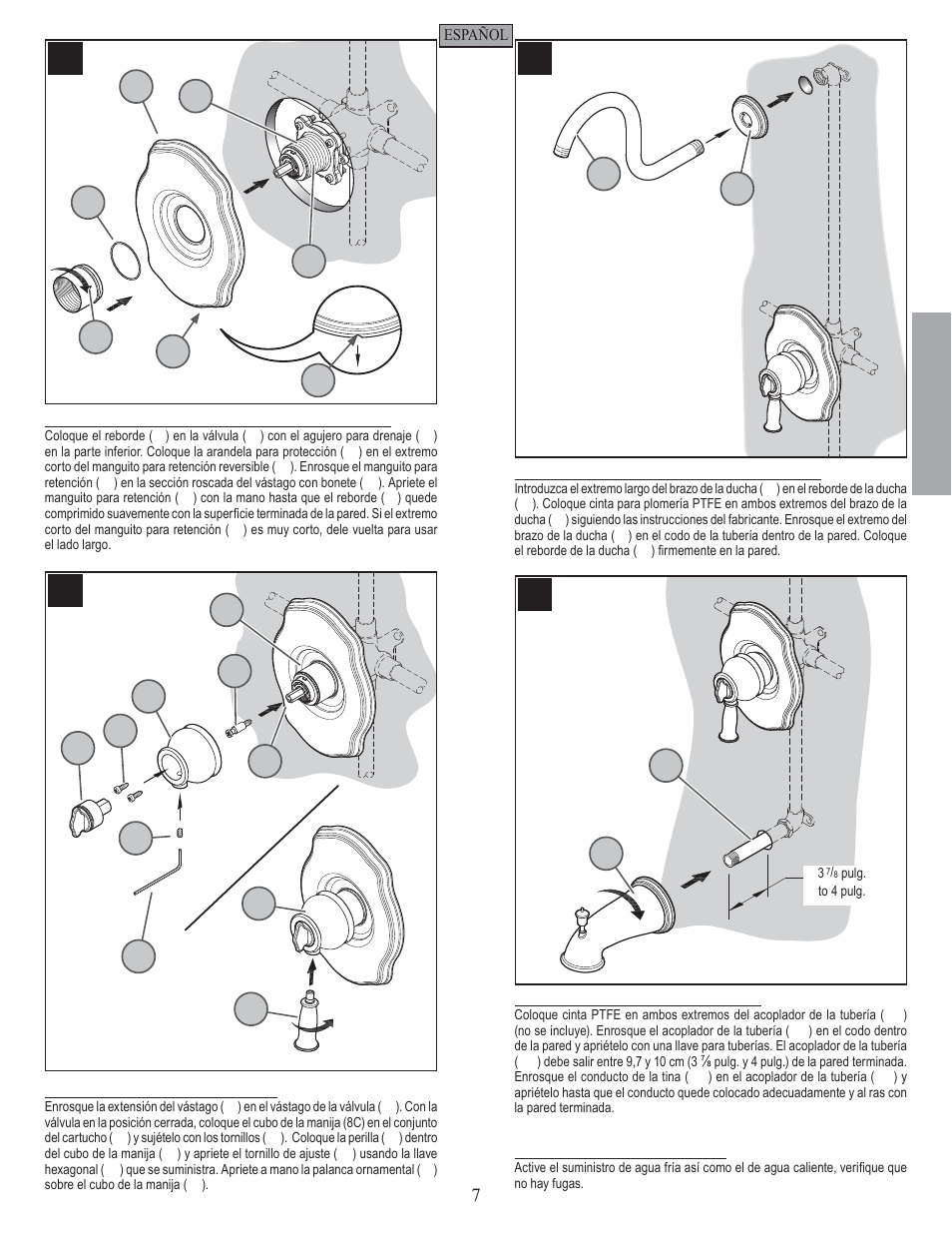 Es p a esp a ññ o l ol | Pfister 808-VTKK User Manual | Page 7 / 14