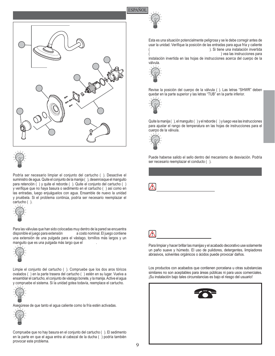 Es p a esp a ññ o l ol | Pfister 808-VTKK User Manual | Page 9 / 14