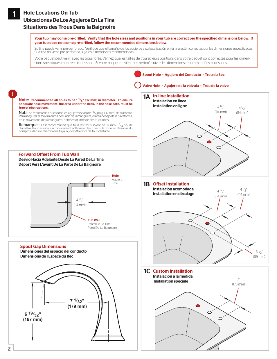1a 1c 1b | Pfister 806-PDKK User Manual | Page 2 / 10