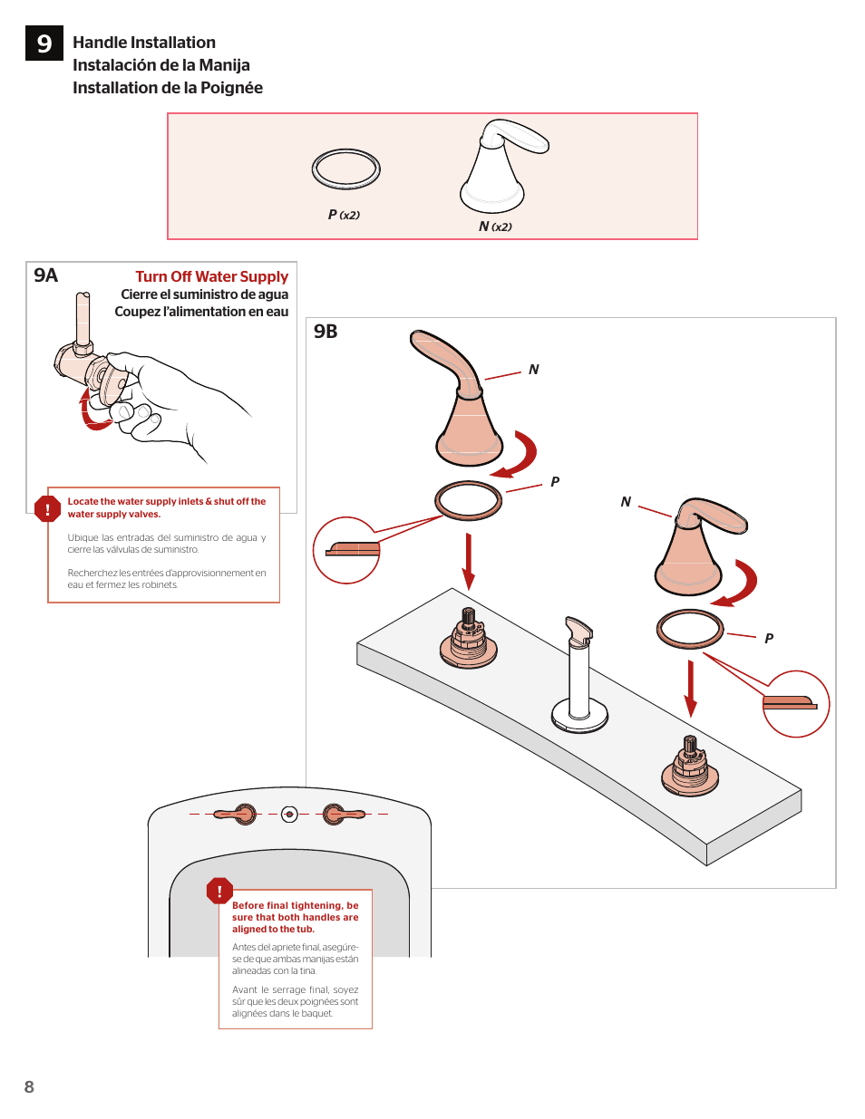 9a 9b | Pfister 806-PDKK User Manual | Page 8 / 10