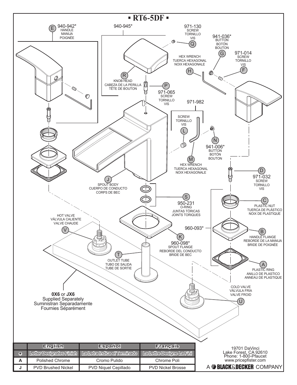 Rt6-5df, A company | Pfister RT6-5DFC User Manual | Page 2 / 6