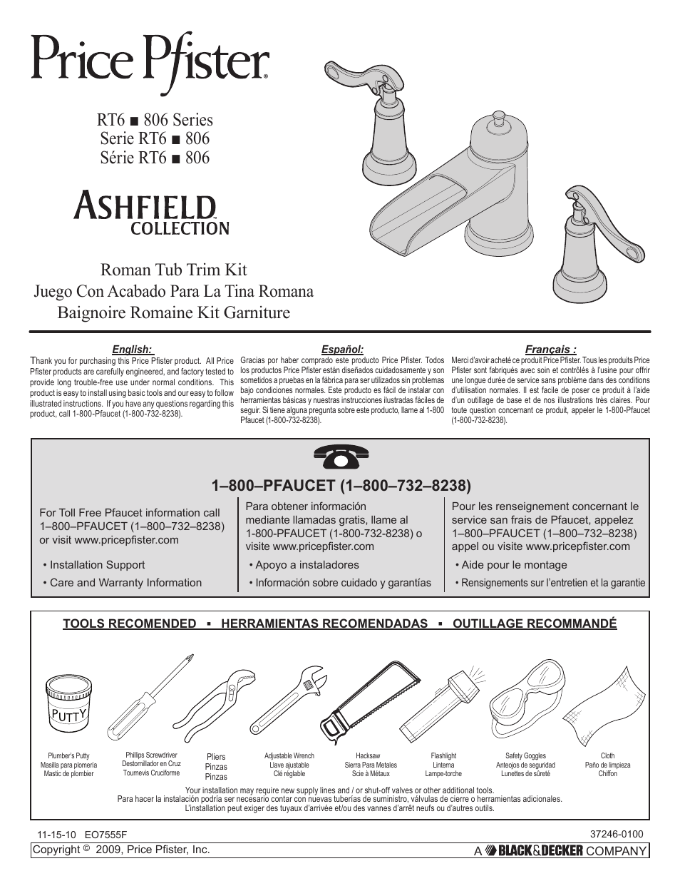 Pfister RT6-5YPK User Manual | 6 pages