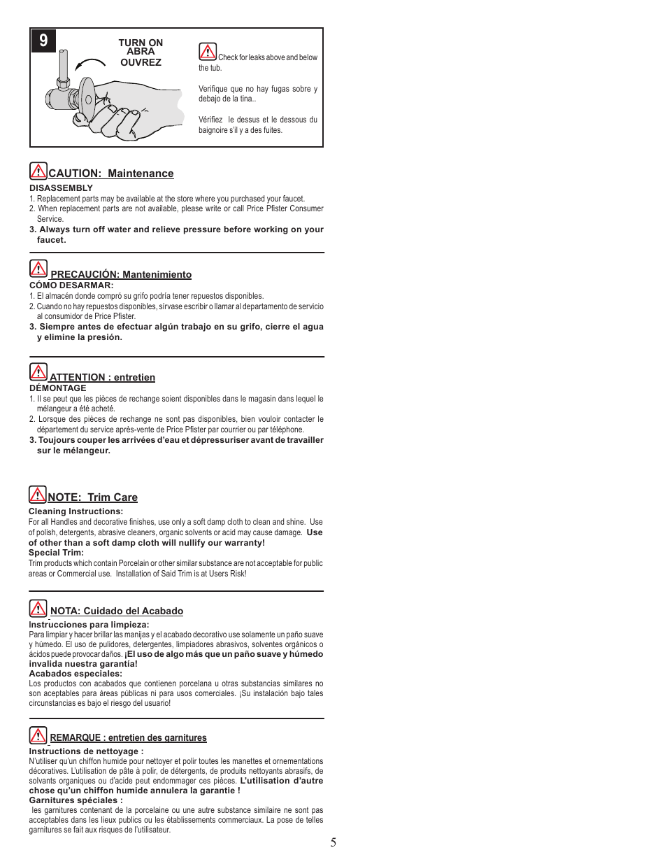 Pfister RT6-5YPK User Manual | Page 5 / 6