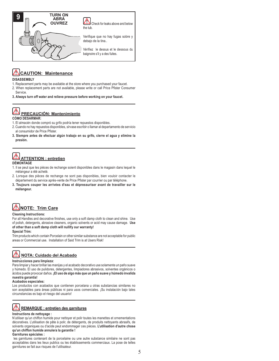 Pfister RT6-5EXK User Manual | Page 5 / 6