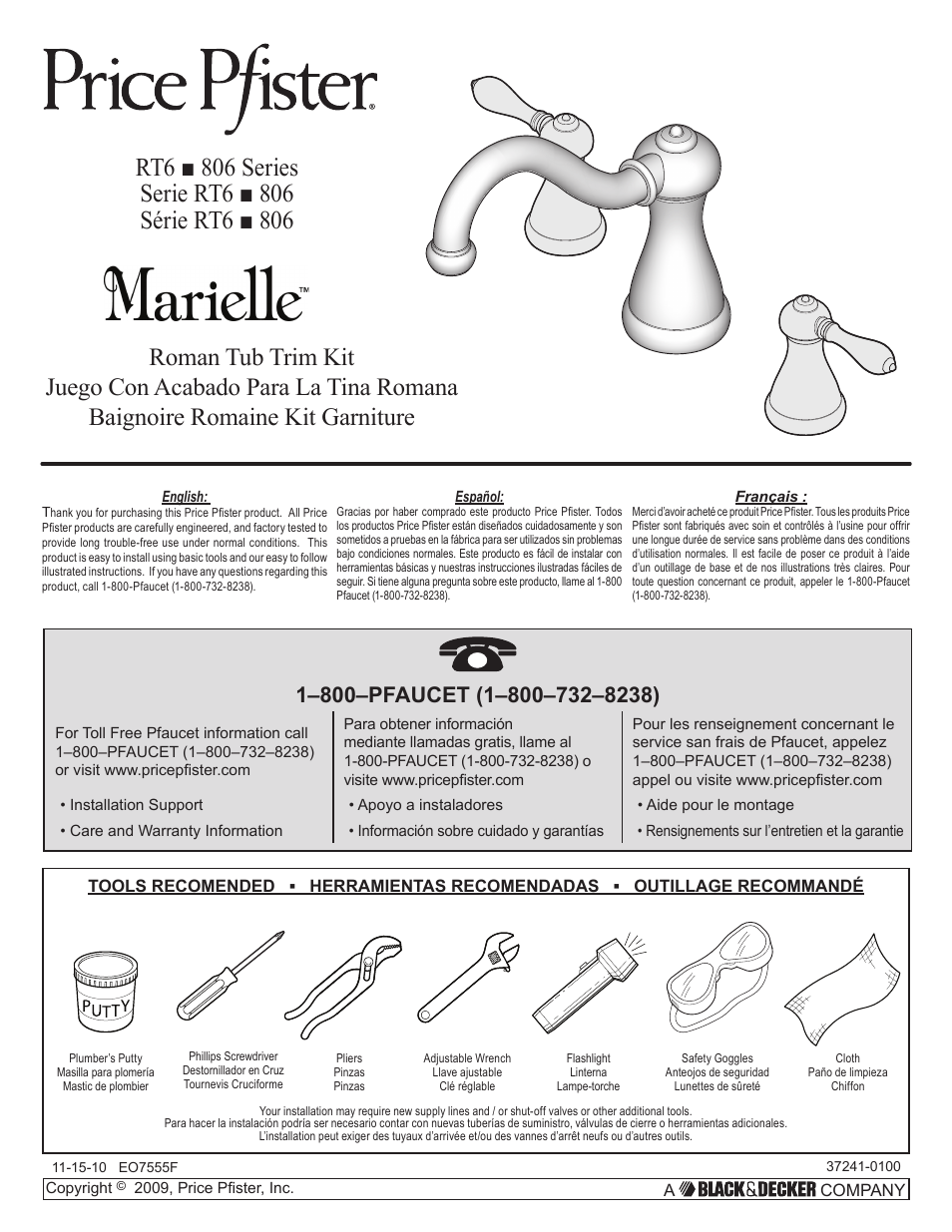 Pfister RT6-5MXK User Manual | 6 pages