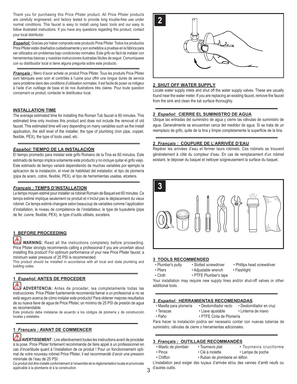 Pfister WR2-700C User Manual | Page 3 / 7