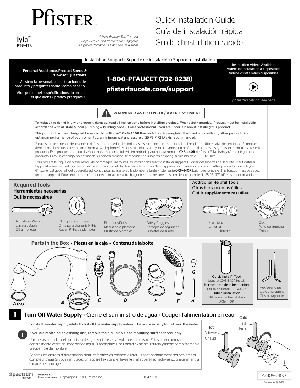 Pfister RT6-4TRK User Manual | 8 pages